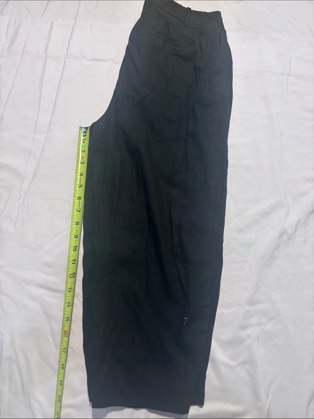 Zara Black Cropped barrel Leg linen blend Pants